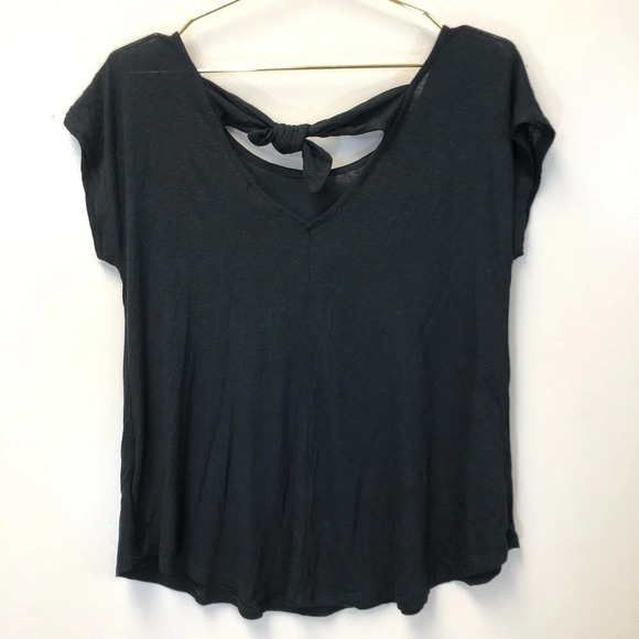 Bobeau black‎ top with bow nwot - Picture 4 of 4